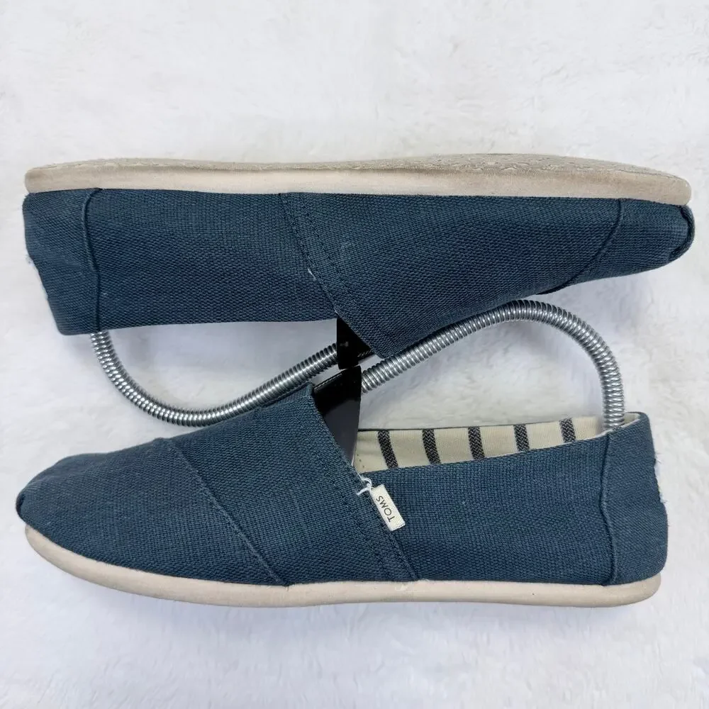 TOMS Alpargata Heritage Canvas Slip-On Flats Majolica Blue Women’s Size 9